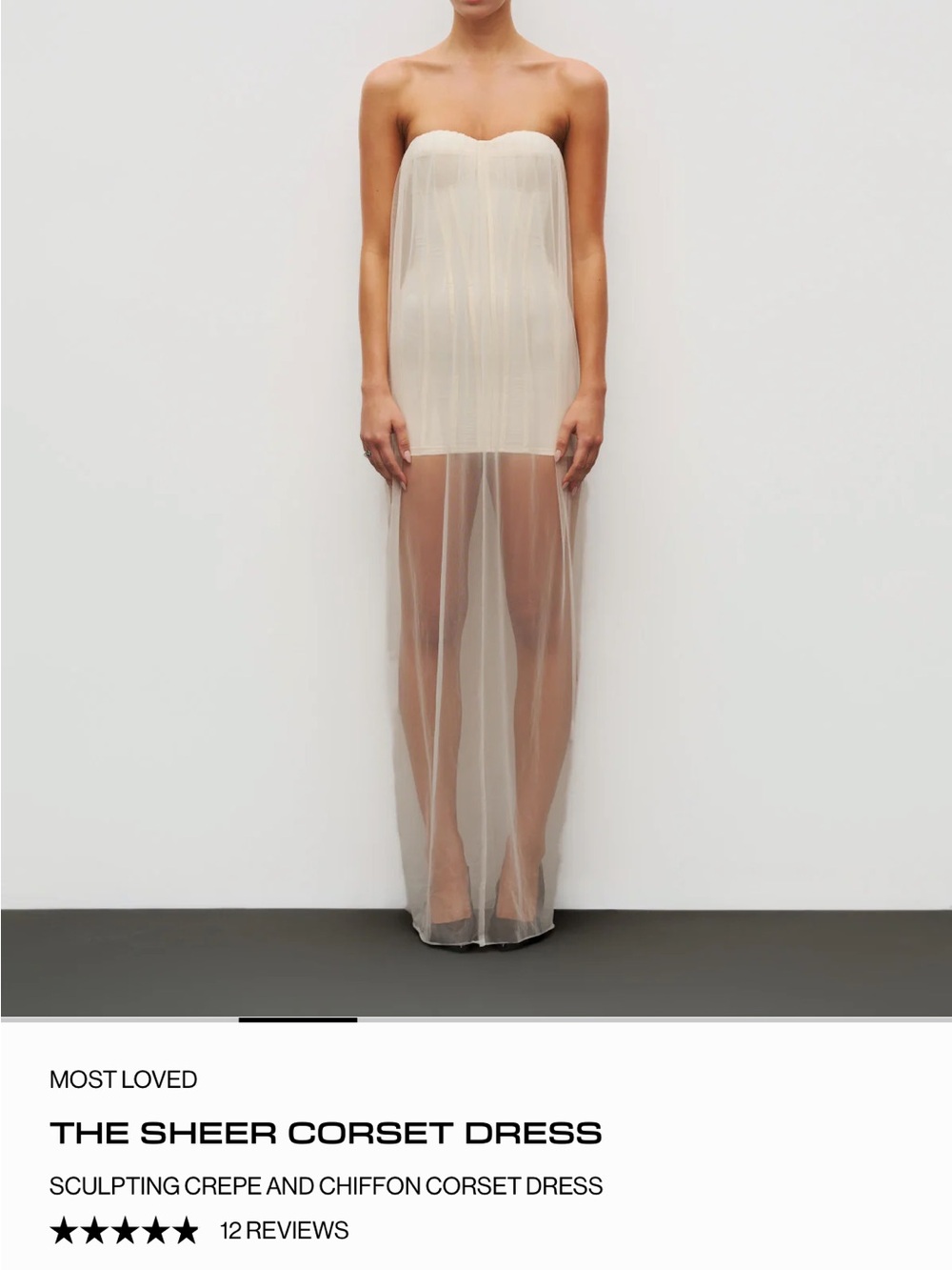 The Sheer Corset Strapless Dress — Cream — Heiress bridal